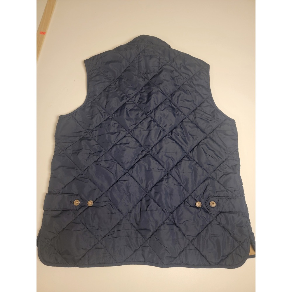 J.Crew Authentic Outerwear Navy Blue Quilted Vest Mens Small Diamond Quilt Zip - Picture 6 of 7